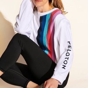 Peloton Long Sleeve White Crop Top- XXL